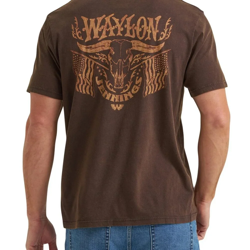 Men's Waylon Jennings Ramblin Man 1974 Tour Graphic T-Shirt Wrangler Sz XL/2X/3X - Picture 3 of 5